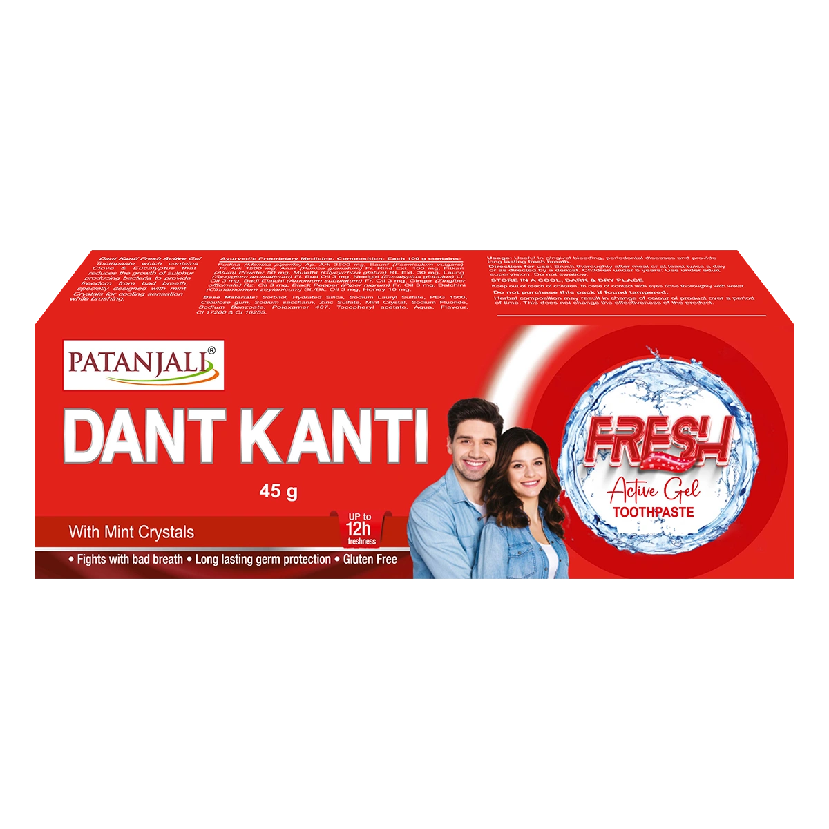 Patanjali Dant Kanti Natural Toothpaste 18gm Each Buy12+ Get 1 Free Fresh Gel Toothpaste 45g