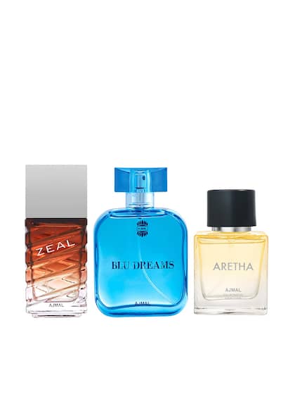 Ajmal Blu Dreams + Zeal Eau De Parfum 100ml 3.4 Fl.oz. Each Pack Of 2 + Aretha  Eau De Parfum 50ml 1.6 Fl.oz. | Combo Of 3 For Unisex