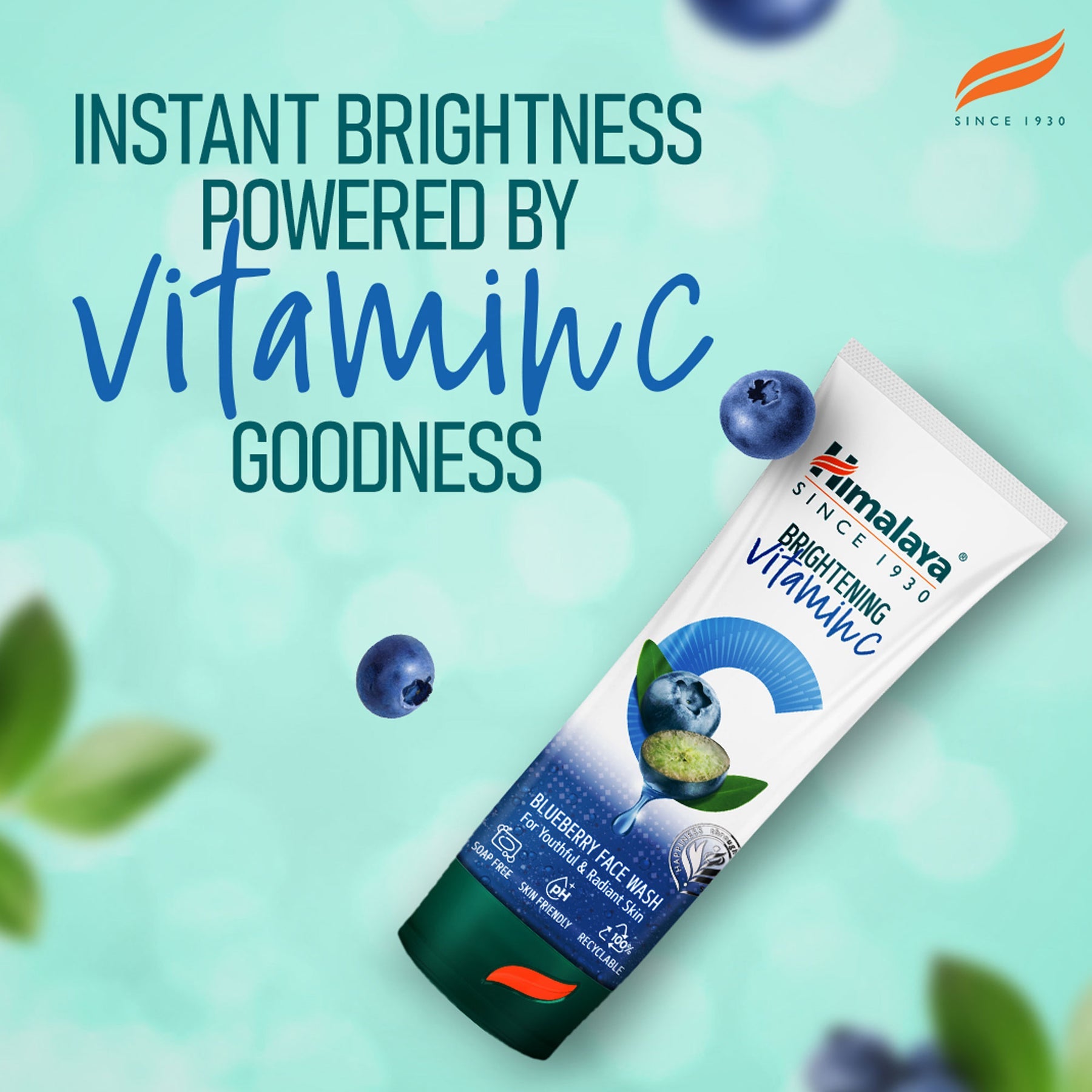 Himalaya Brightening Vitamin C Blueberry Face Wash, Helps Boost The Skin's Natural Radiance | 50ml