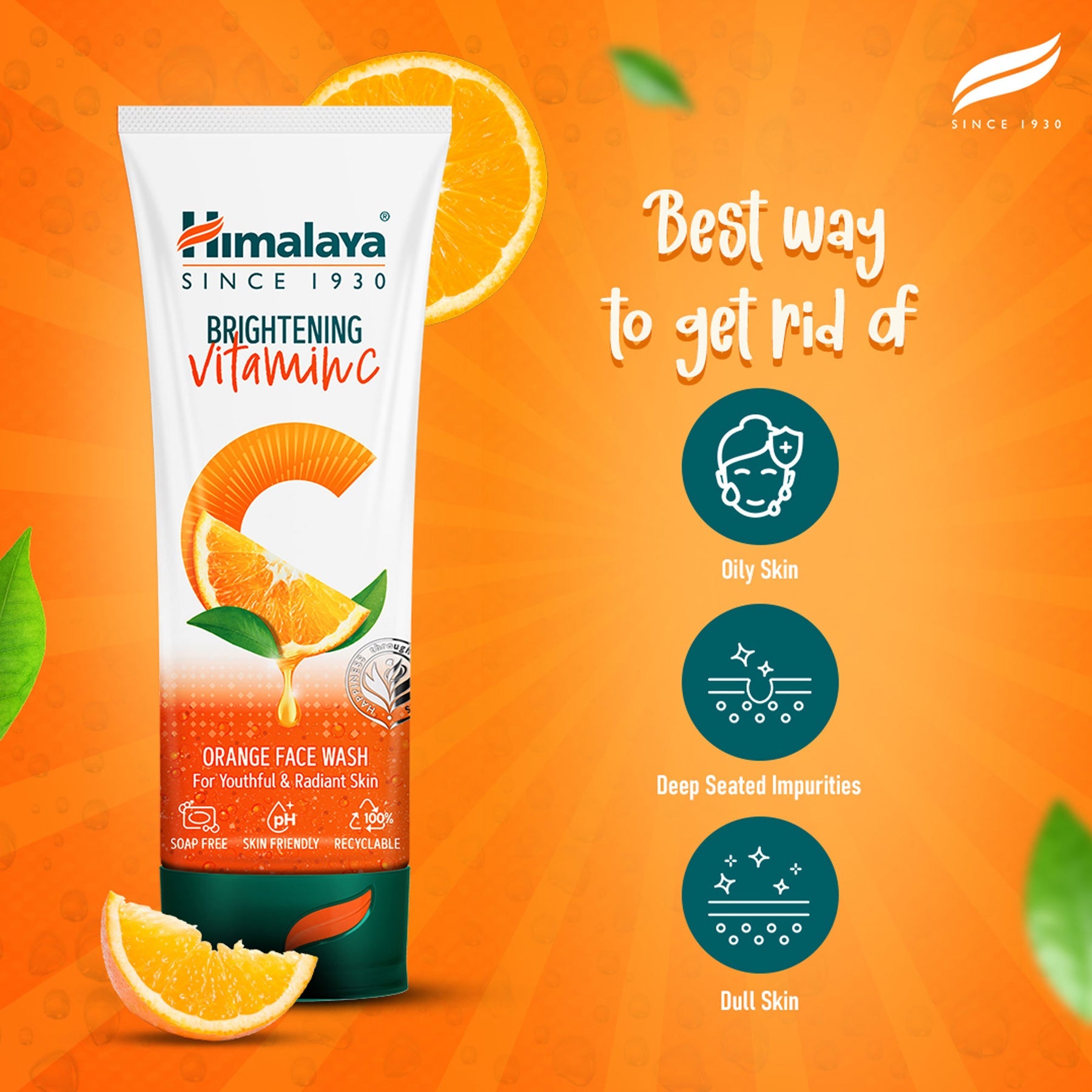 Himalaya Brightening Vitamin C Orange Face Wash, For Youthful & Radiant Skin | 50ml
