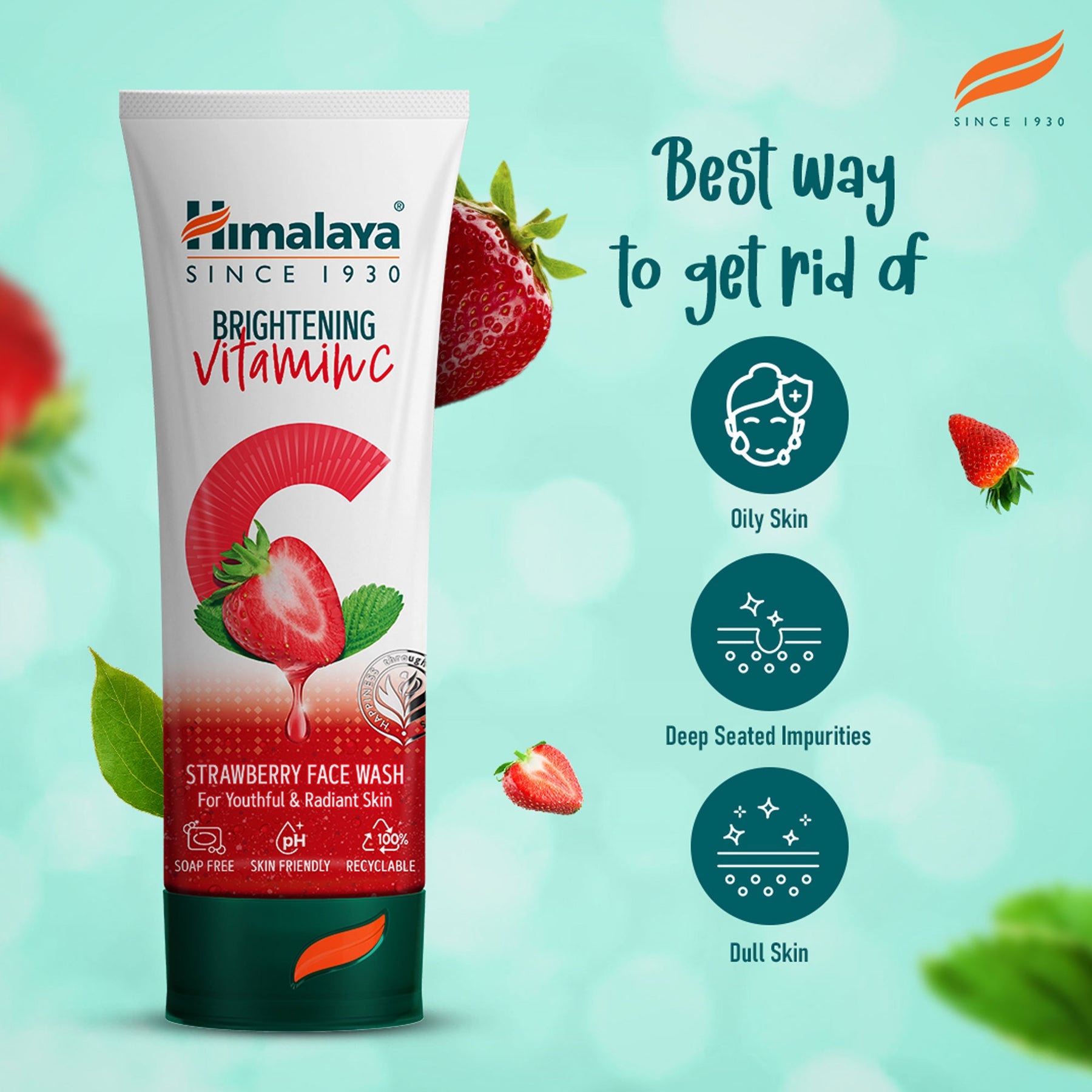 Himalaya Brightening Vitamin C Strawberry Face Wash, Helps Boost The Skin’s Natural Radiance | 100ml