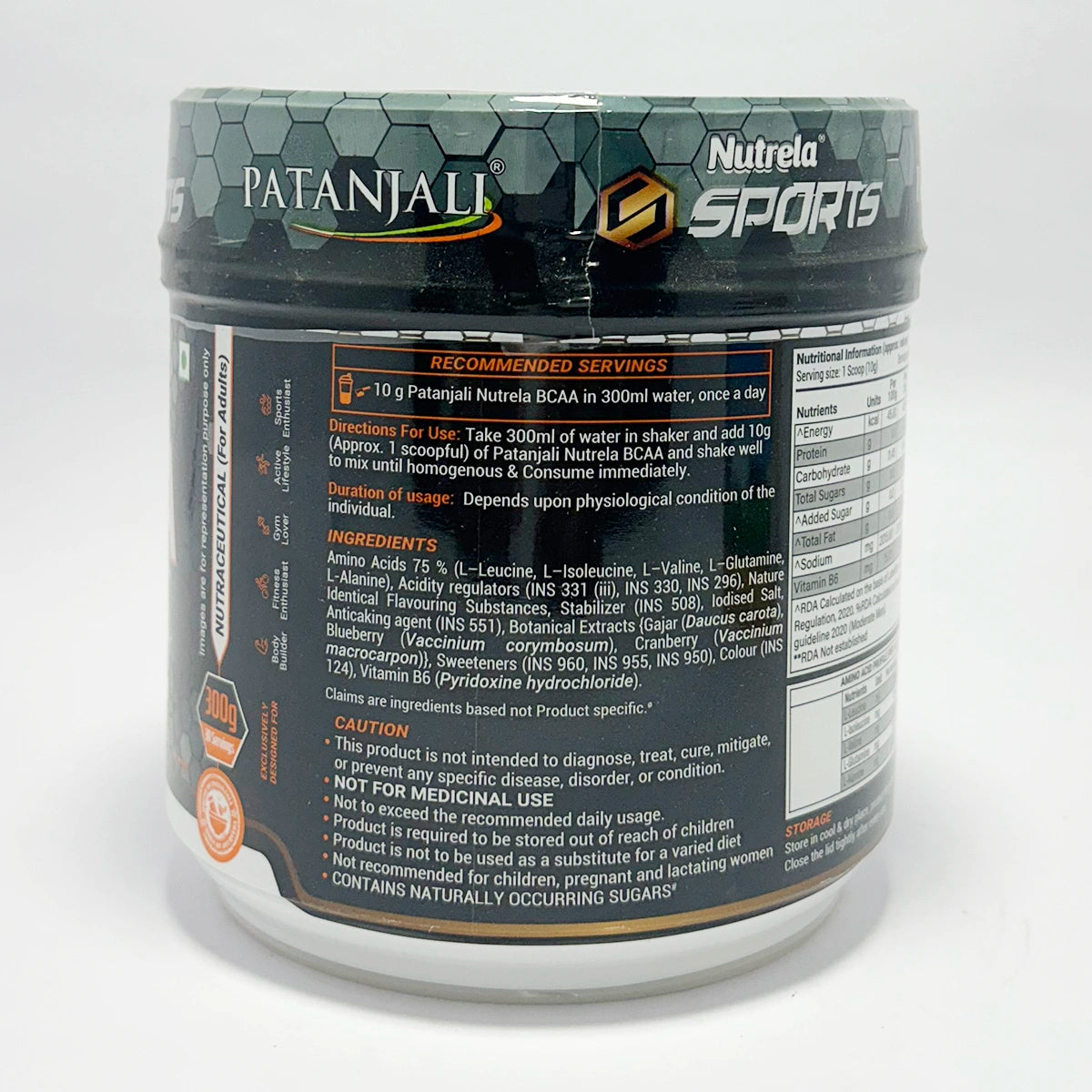 Patanjali Nutrela Sports Bcaa Powder (Watermelon Flavour), With High Energy Release, 300gm