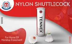 Tennex T 333 Nylon Badminton Cork Base Shuttlecock For Intermediate | White , Pack Of 6