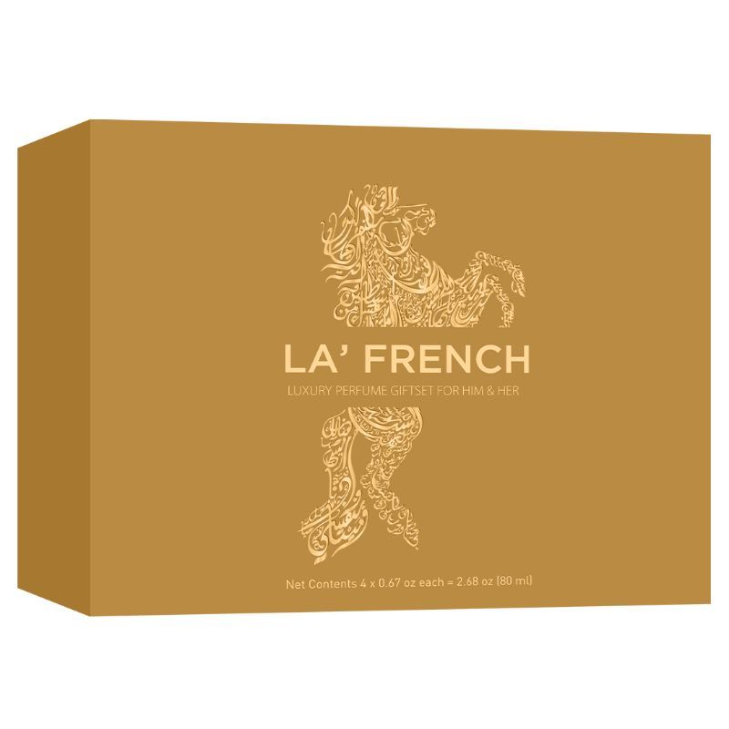 La French Al Hisan, Woody Oud, Adventure Oud & Romance Oud Perfume Gift Set 20ml 0.6 Fl.oz. Each Pack Of 4