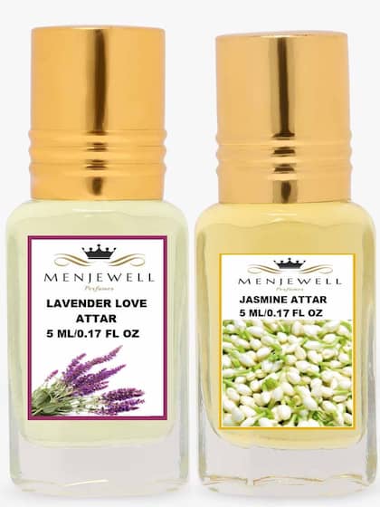 Menjewell Lavender Love + Jasmine Attar Perfume 2x 0.17 Fl.oz. Pack Of 2 | Unisex Fragrance | Long Lasting