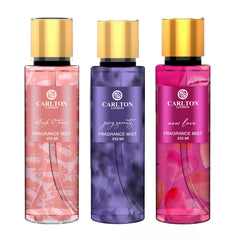 CARLTON LONDON BODY MIST COMBO - BLUSH & TEASE, JUICY SECRETS AND NEW LOVE BODY MIST 250ML 8.4 FL.OZ. EACH PACK OF 3