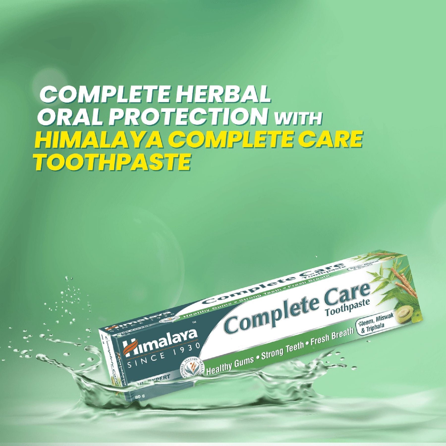 Himalaya Complete Care Toothpaste, Healthy Gums, Strong Teeth & Fresh Breath | 80gm
