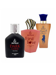 John Phillips Dark Code + First Love + French Eau De Parfum 60ml 2 Fl.oz. Each Pack Of 3 For Unisex