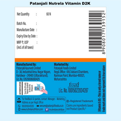 Patanjali Combo Patanjali Nutrela Vitamin D2k, B12 (60n+30),18.5gm