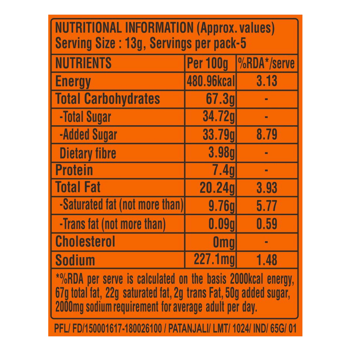 Patanjali Creamfeast Orange Biscuit 65gm