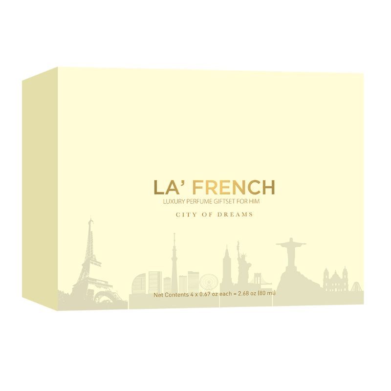 La French City Of Dreams Paris Luxury Perfume Gift Set For Men 20ml 0.6 Fl.oz. Each X4