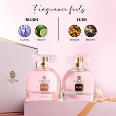 CARLTON LONDON WOMEN PERFUME GIFT SET - BLUSH PERFUME 100ML 3.4 FL.OZ. + LUSH PERFUME 100ML 3.4 FL.OZ.