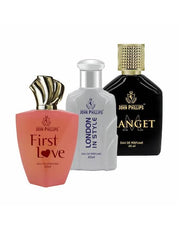 John Phillips First Love + London In Style + Manget Eau De Parfum 60ml 2 Fl.oz. Each Pack Of 3 | For Unisex