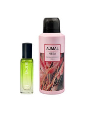 Ajmal Emulse Eau De Perfume 20ml 0.6 Fl.oz. & Neea Deodorant 150ml 5 Fl.oz. Long Lasting | Party Wear Gift For Men And Women