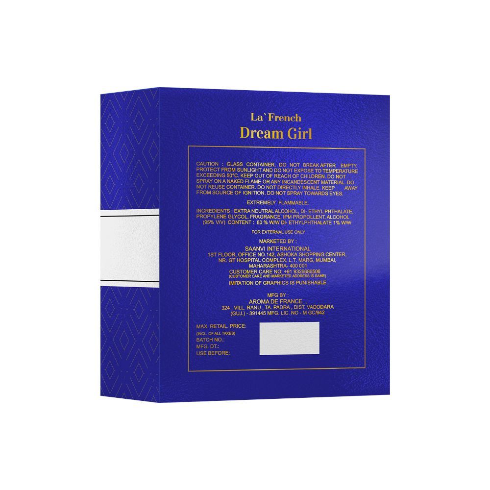 La French Dream Girl Perfume For Women 85ml 2.8 Fl.oz. | Long Lasting & Premium Women's Fragrance