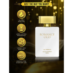 La French Romance Oud Eau De Parfum 100ml 3.4 Fl.oz. | Long Lasting & Unisex Fragrance