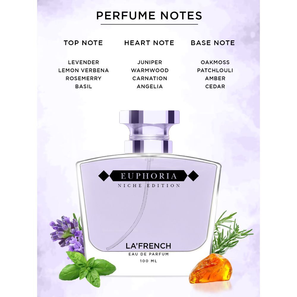 La French Euphoria Eau De Perfume 100ml 3.4 Fl.oz. | Long Lasting & Sensuous Fragrance For Unisex
