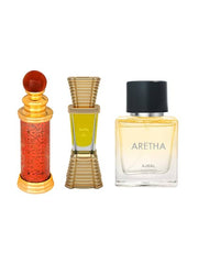 Ajmal Classic Oud Cp + Selfie Cp Oil Woody Aromatic Alcohol-free Attar 10ml 0.3 Fl.oz. Each X2  For Men Aretha Edp 50 Ml | For Men & Women Pack Of 3