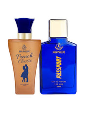 John Phillips  Eau De Perfumes French Classic 60ml 2 Fl.oz. & Passport 100ml 3.4 Fl.oz. Combo Of 2 | For Men & Women