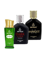 John Phillips Attarful + Dark Code + Manget Eau De Parfum 60ml 2 Fl.oz. Each Pack Of 3 For Men & Women