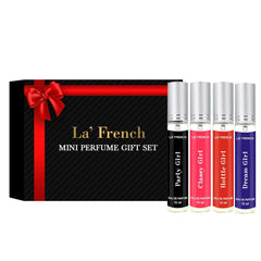 La French Sassy Collection Mini Perfume Gift Set For Women 10ml 0.3 Fl.oz. Each Pack Of 4