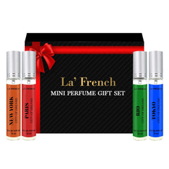 La French City Of Dream Collection Mini Perfume Gift Set For Men 10ml 0.3 Fl.oz. Each X4