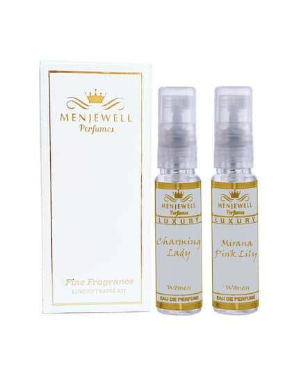 Menjewell Charming Lady + Mirana Pink Lily Women Eau De Parfum 10ml 0.3 Fl.oz. Each Pack Of 2 | Long Lasting