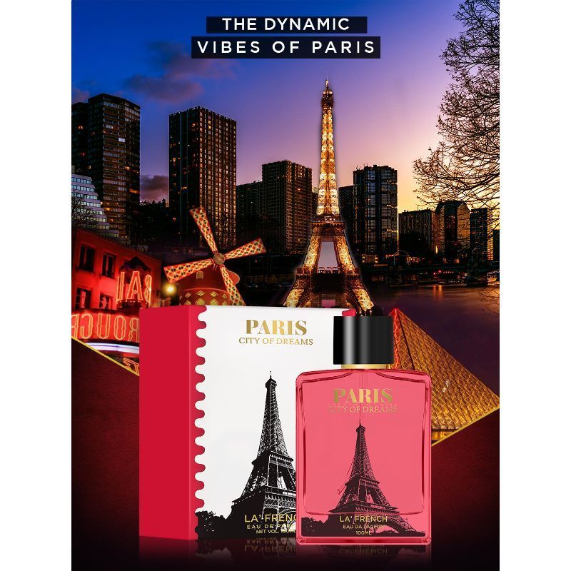 La French Paris City Of Dream Eau De Parfum 100ml 3.4 Fl.oz. | long Lasting & Unique Fragrance For Men