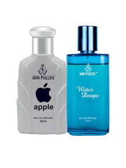 John Phillips Apple Eau De Perfume 60ml 2 Fl.oz. & Waterdrops Eau De Perfume 125ml 4.2 Fl.oz. For Unisex | Pack Of 2