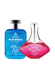 John Phillips Blue Sportz Eau De Perfume & Marconi Panama Rose Eau De Perfume 100ml 3.4 Fl.oz. Each Pack Of 2 For Men & Women