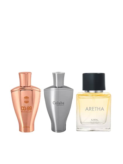 Ajmal Set Of 3 Perfumes Cd-99 Mukhallat + Colaba Mukhallat 14ml 0.4 Fl.oz. Each X2 + Aretha Eau De Parfum 50ml 1.6 Fl.oz. | For Unisex