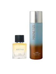 Ajmal Aretha Eau De Parfum 50ml 1.6 Fl.oz. & Magnetize Deodorant 200ml 6.7 Fl.oz. | For Unisex Combo Of 2