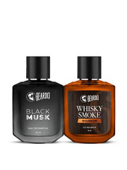 Beardo Black Musk & Whisky Smoke Bourbon Longwear Eau De Parfum 100ml 3.4 Fl.oz.| Pack Of 2 | Perfect Birthday Gift For Husband