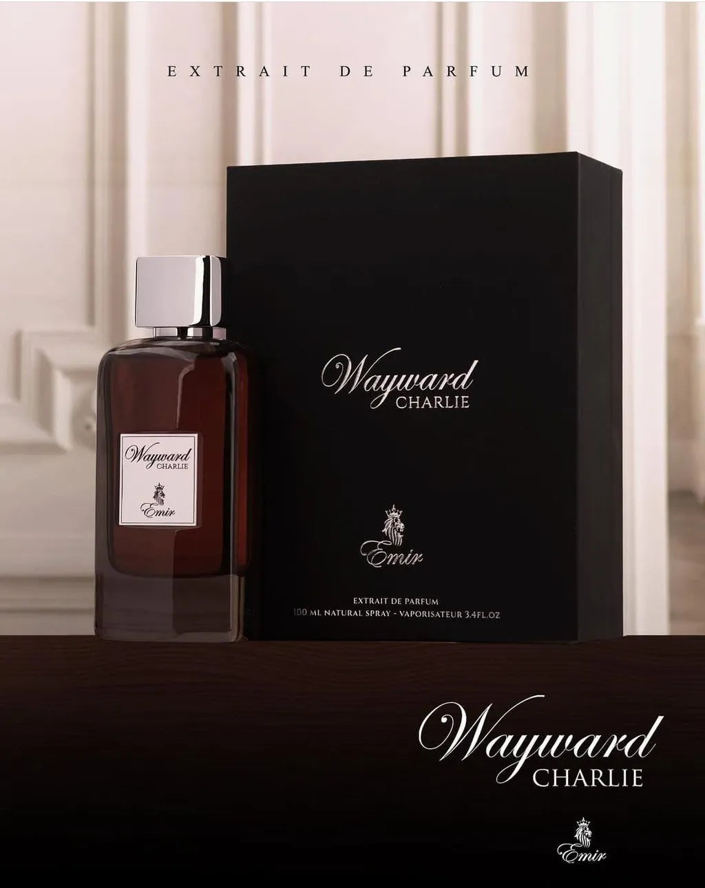 Emir Wayward Charlie Extrait De Parfum 100ml 3.4 Fl.oz. Unisex Fragrance | Long Lasting | Alcohol Free