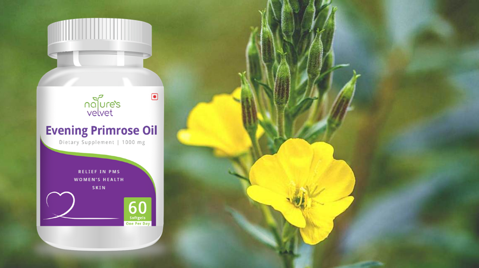 Nature's Velvet Evening Primrose Oil 1000mg, Relief In Pms Women's Health Supplement | 60 Softgels 100gm 0.2lbs