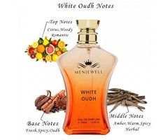 Menjewell White Oud Eau De Parfum 100ml 3.4 Fl.oz. Finest Pure Perfume | Unisex Fragrance | Long Lasting