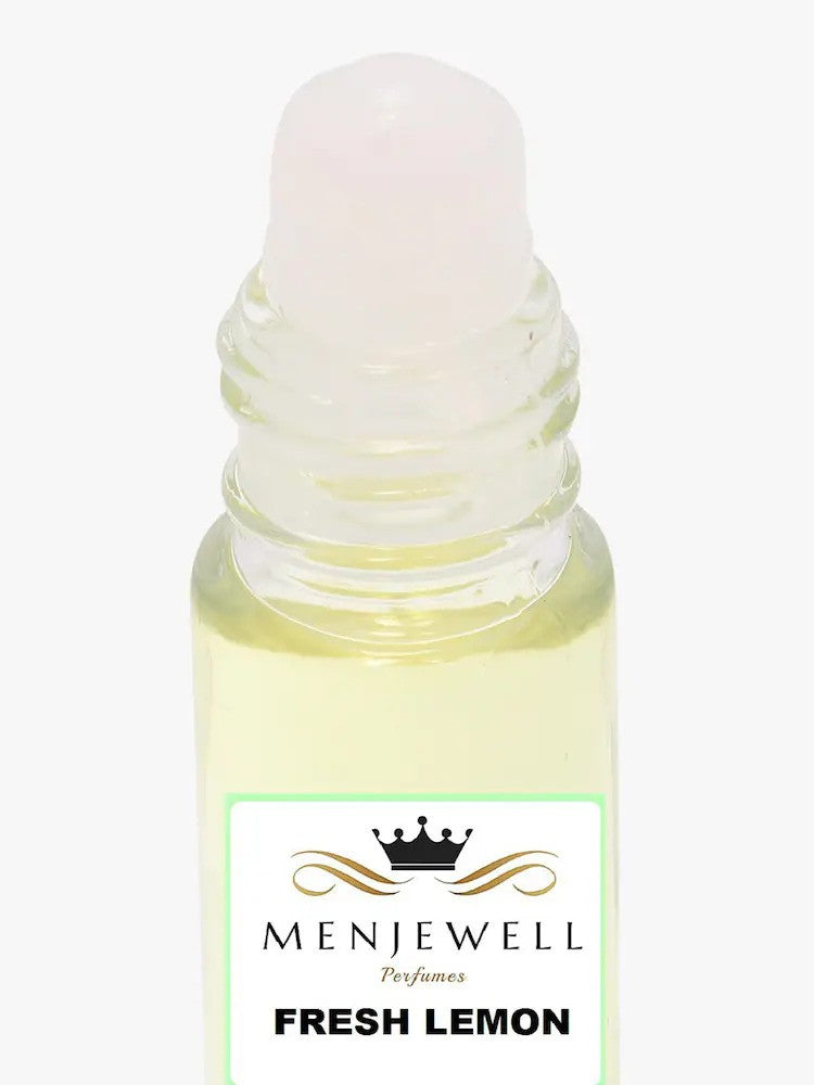 Menjewell Fresh Lemon Eau De Perfume Attar 9ml 0.3 Fl.oz. For Men & Women | Alcohol Free | Long Lasting