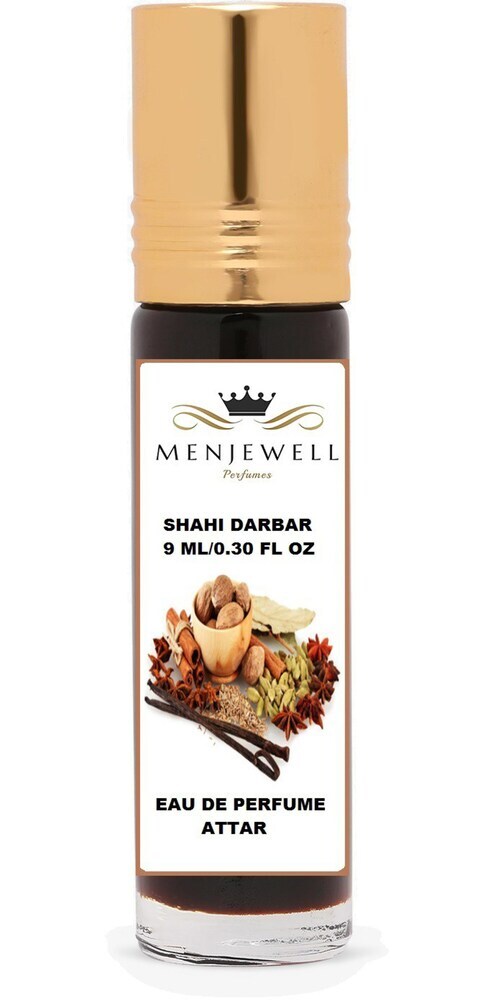 Menjewell Shahi Darbar Eau De Perfume Attar 9ml 0.3 Fl.oz. For Men & Women | Alcohol Free | Long Lasting