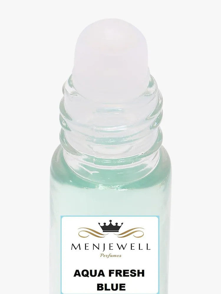 Menjewell Aqua Fresh Blue Eau De Perfume Attar 9ml 0.3 Fl.oz. For Men & Women | Alcohol Free | Long Lasting