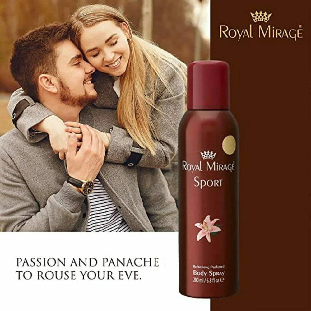 Royal Mirage Sport Refreshing Perfumed Body Spray 200ml 6.8 Fl.oz. Unisex Fragrance