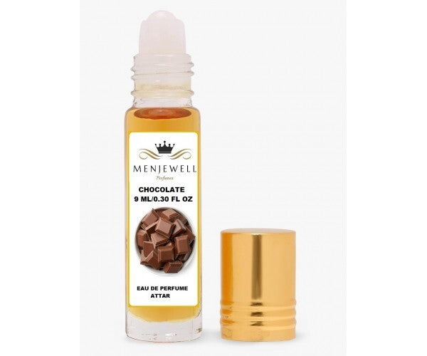 Menjewell Chocolate Eau De Perfume Attar 9ml 0.3 Fl.oz. Long Lasting Unisex Fragrance | Alcohol Free