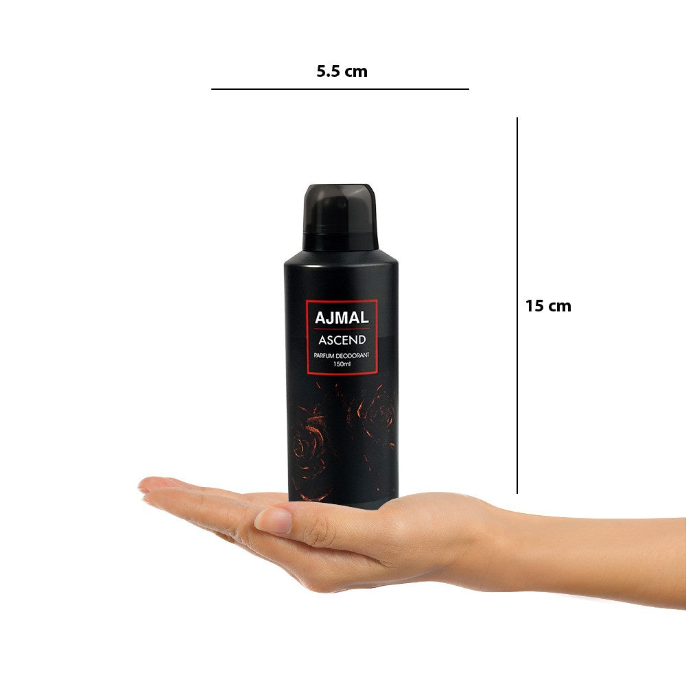 Ajmal Ascend Parfum Deodorant 150ml 5.0 Fl.oz. Office Wear Gift For Men & Women | Long Lasting