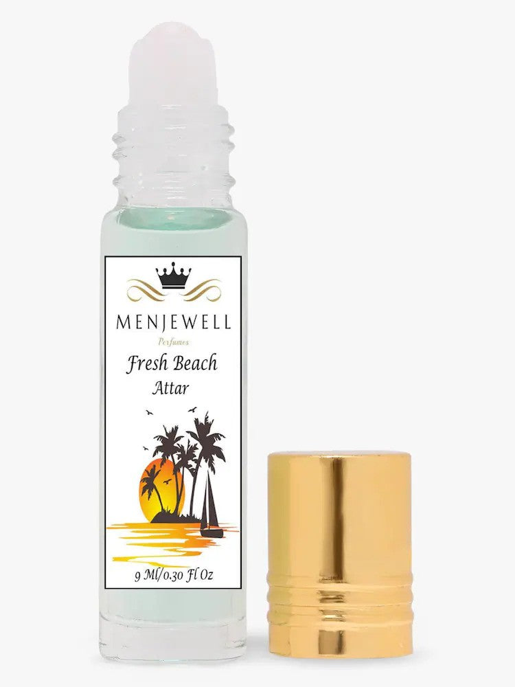 Menjewell Fresh Beach Eau De Parfum Attar Perfume 9ml 0.3 Fl.oz. Unisex Fragrance | Long Lasting