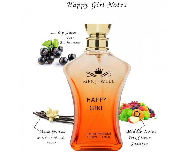 Menjewell Happy Girl Eau De Parfum 100ml 3.4 Fl.oz. Women Fragrance | Finest Pure Perfume