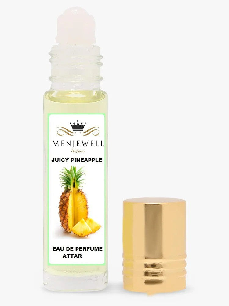 Menjewell Juicy Pineapple + Juicy Orange Eau De Perfume Attar 9ml 0.3 Fl.oz. Each Pack Of 2 | Unisex Fragrance