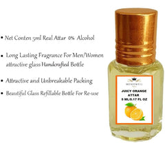 Menjewell Juicy Orange Attar Perfume 5ml 0.17 Fl.oz. For Men & Women | Alcohol Free | Long Lasting