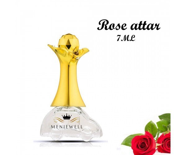 Menjewell Luxury Rose Attar Roll-on Perfume 7ml 0.2 Fl.oz. Unisex Fragrance | Long Lasting | Non Alcoholic