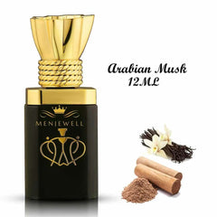 Menjewell Arabian Musk Attar Roll-on Perfume 12ml 0.4 Fl.oz. Unisex Fragrance | Long Lasting | Non Alcoholic