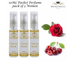 Menjewell Set Of 3 Cherry Musk Perfume Gift Set Eau De Parfum 0.3 Fl.oz. Each | Long Lasting | Pocket Perfume For Women