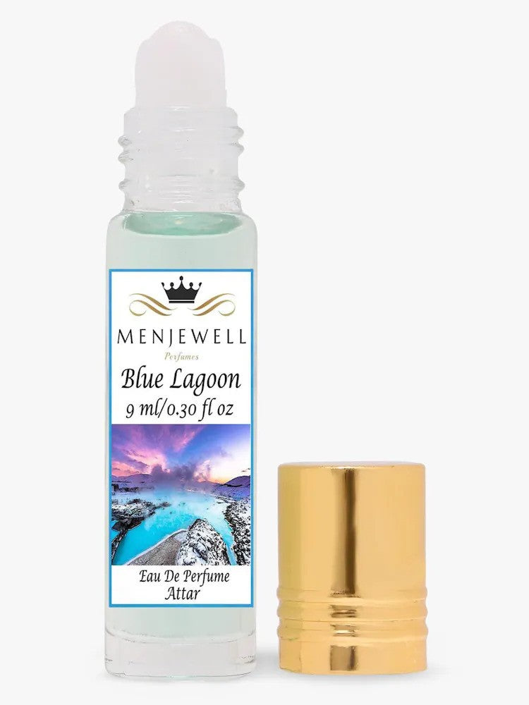 Menjewell Blue Lagoon Eau De Perfume Attar 9ml 0.3 Fl.oz. Unisex Fragrance | Alcohol Free | Long Lasting